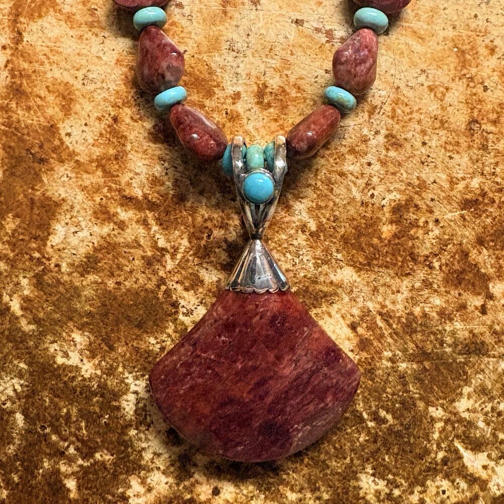 Jay King Necklace & Pendant Sterling Silver, Trulite and Turquoise Statement DTR